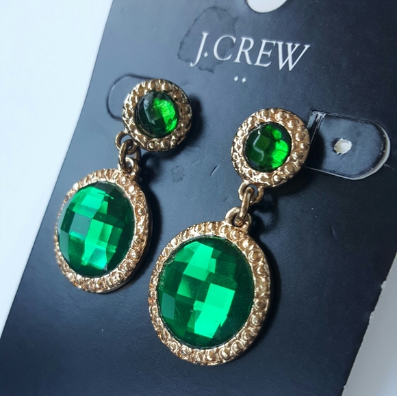 J.Crew Gold Green Earings Jewerly